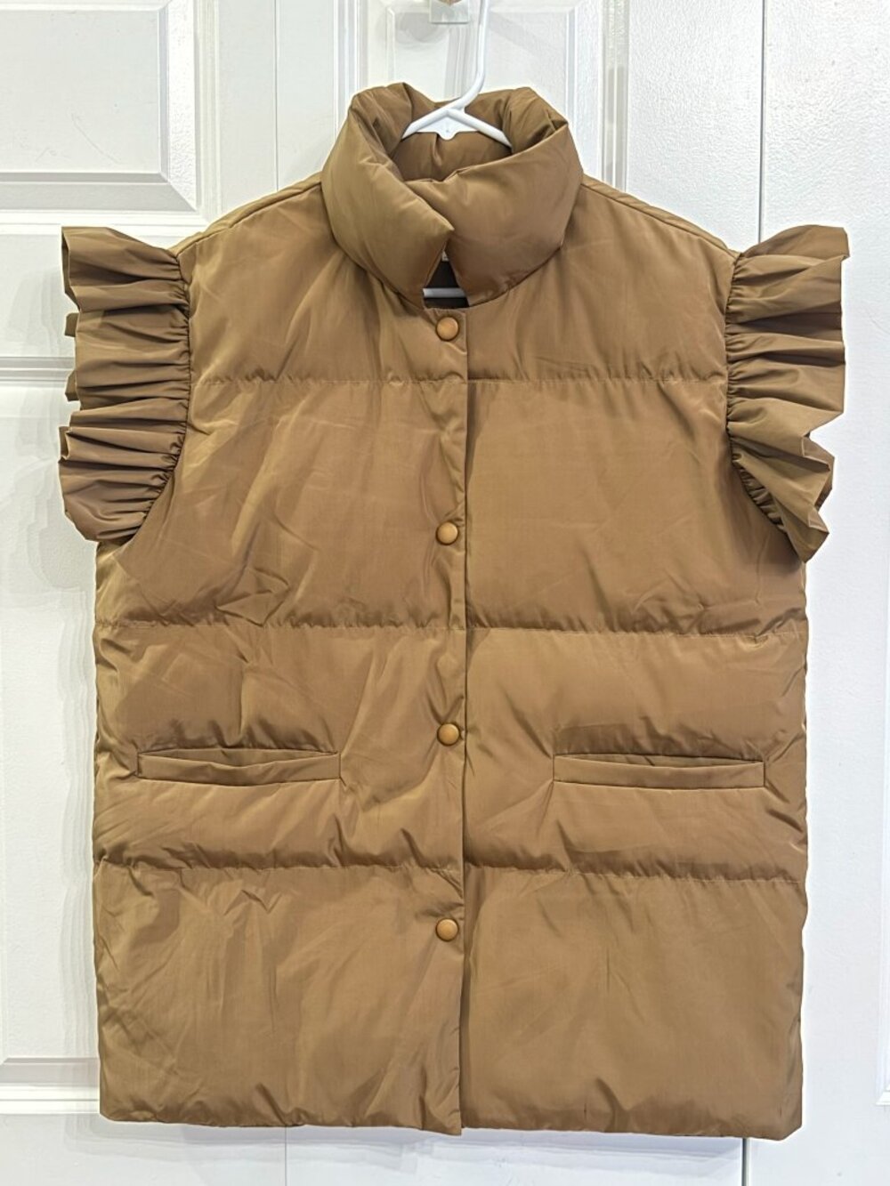Bucket List Ruffle-Detail Down Vest